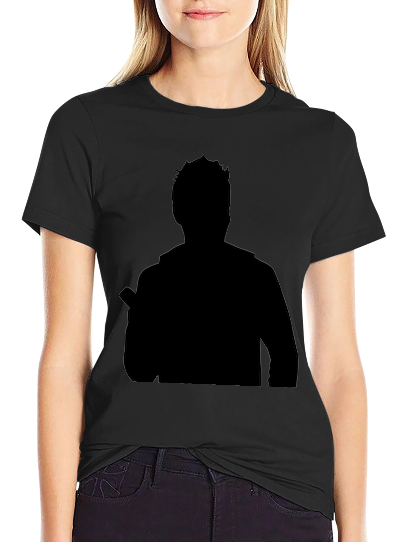 Mens Black Silhouette Graphic Tee