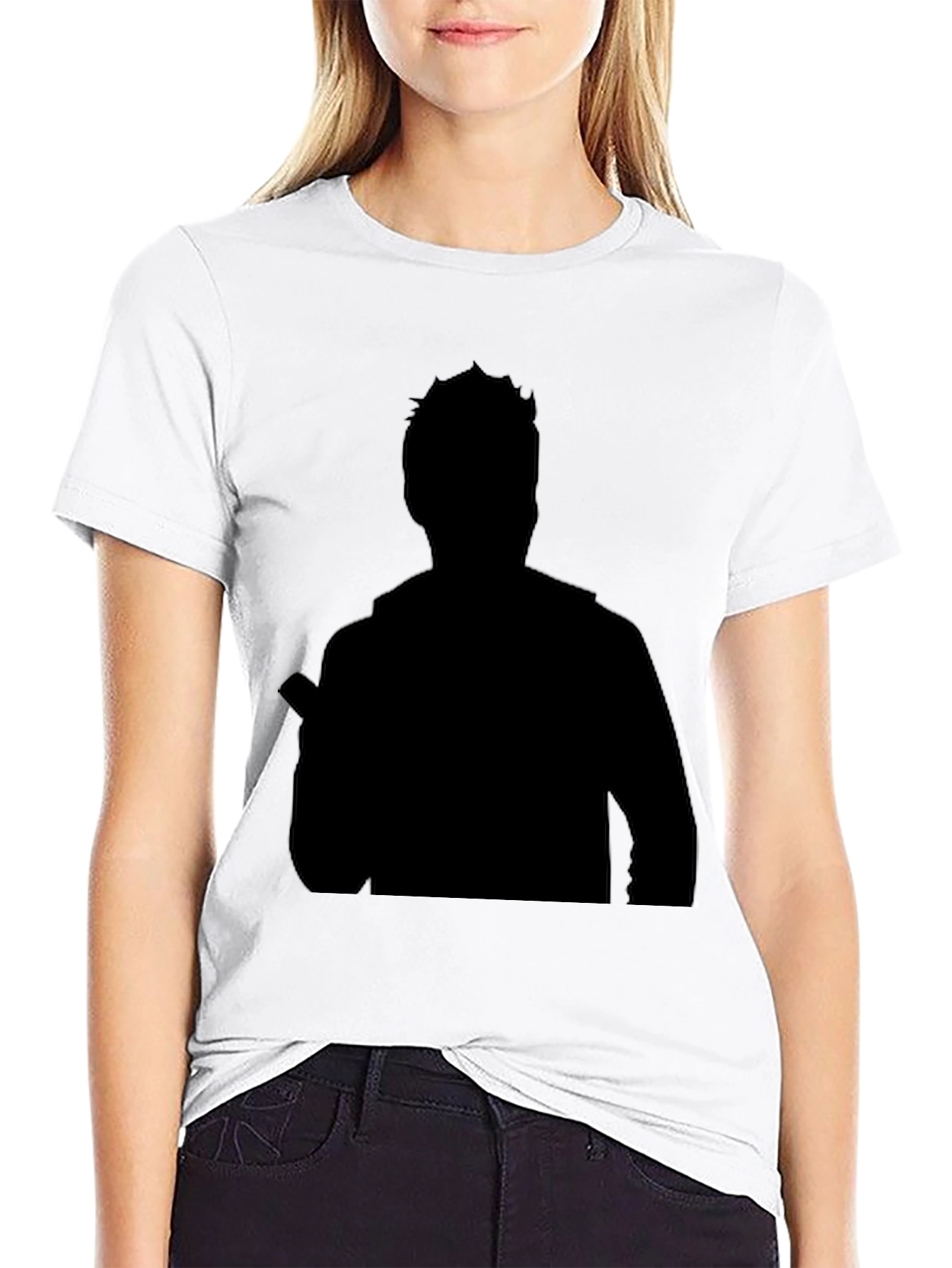 Mens Black Silhouette Graphic Tee