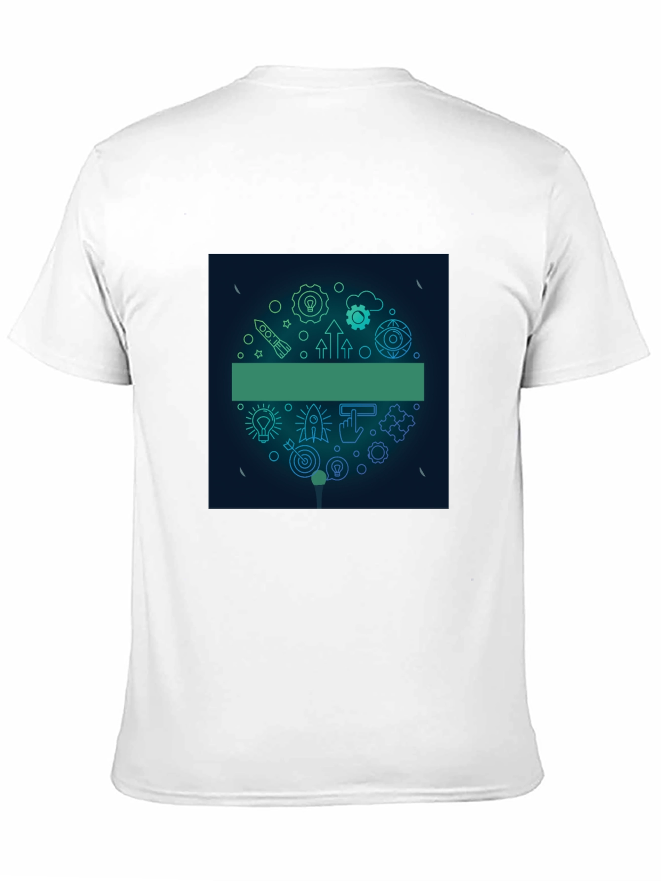 Modern Black Tee with Startup Icon Graphic