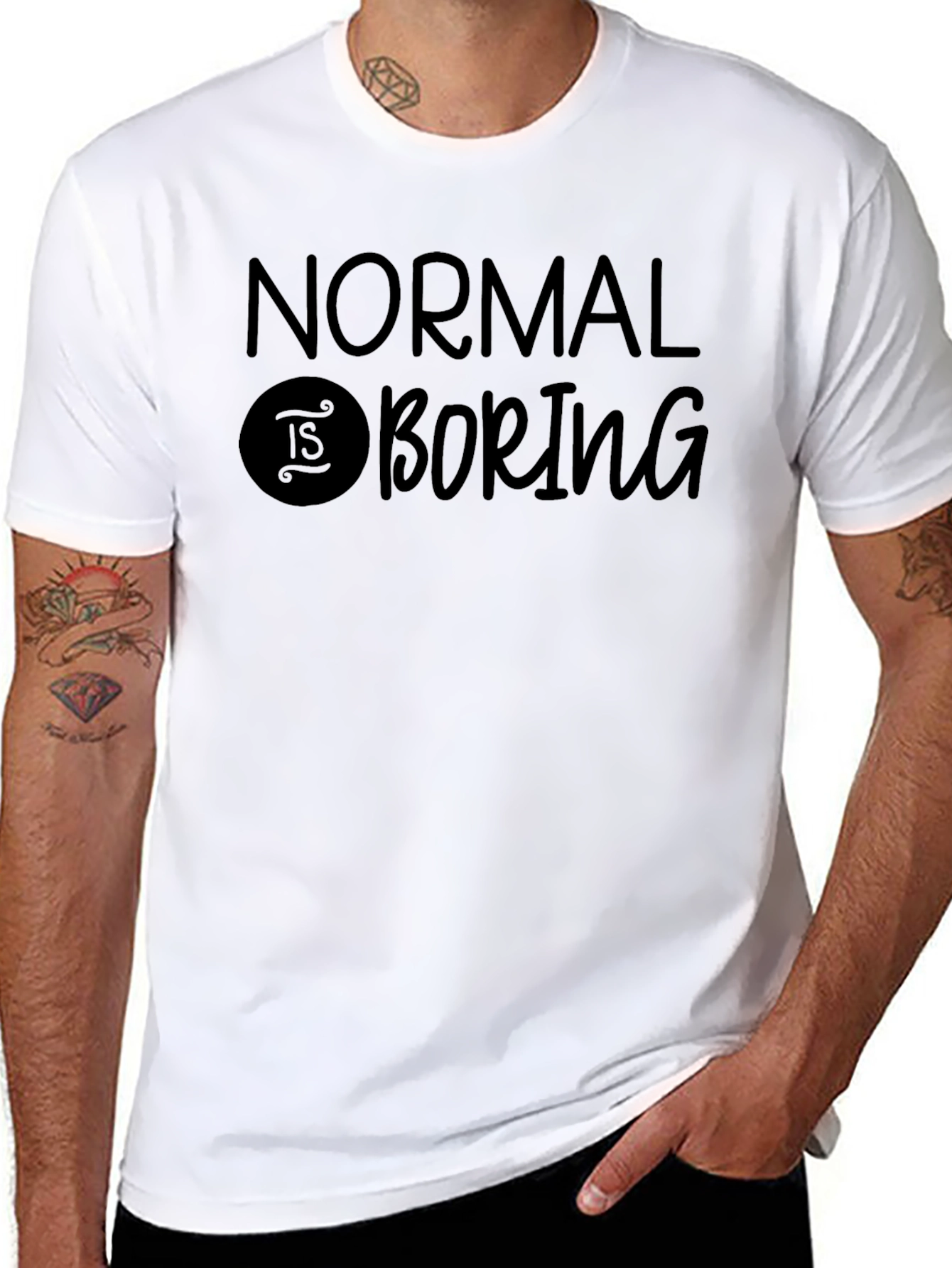 Normal is Boring Black Graphic Tee