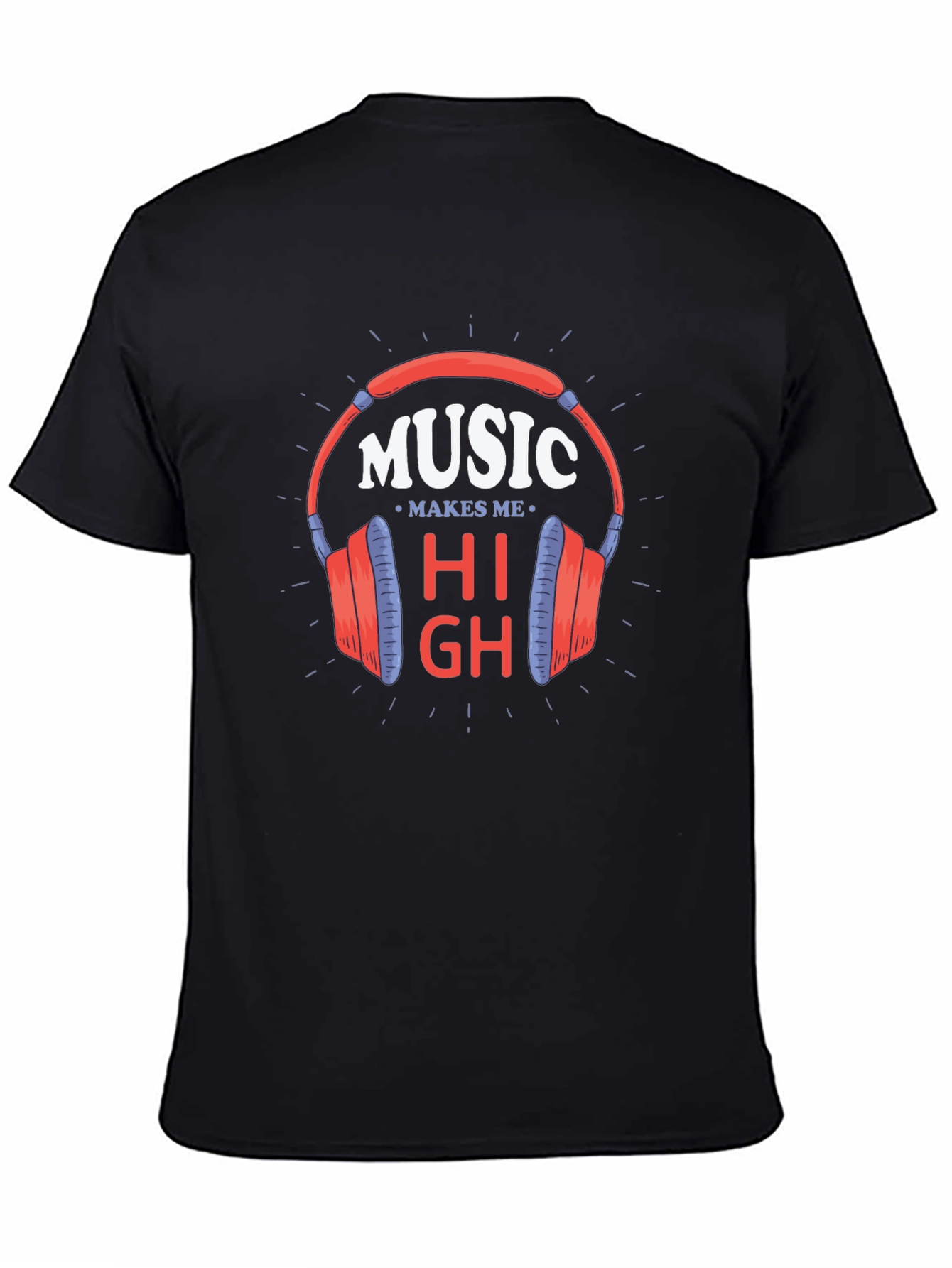Music Makes Me High Black T-Shirt