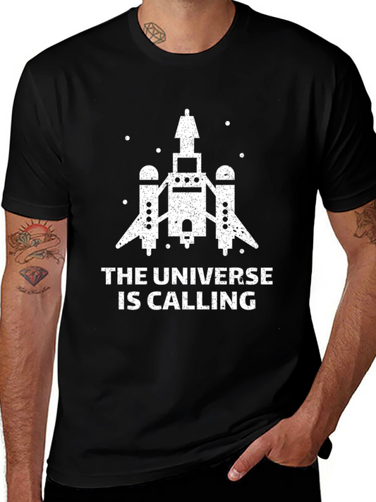 Universe Calling Graphic T-Shirt - Black