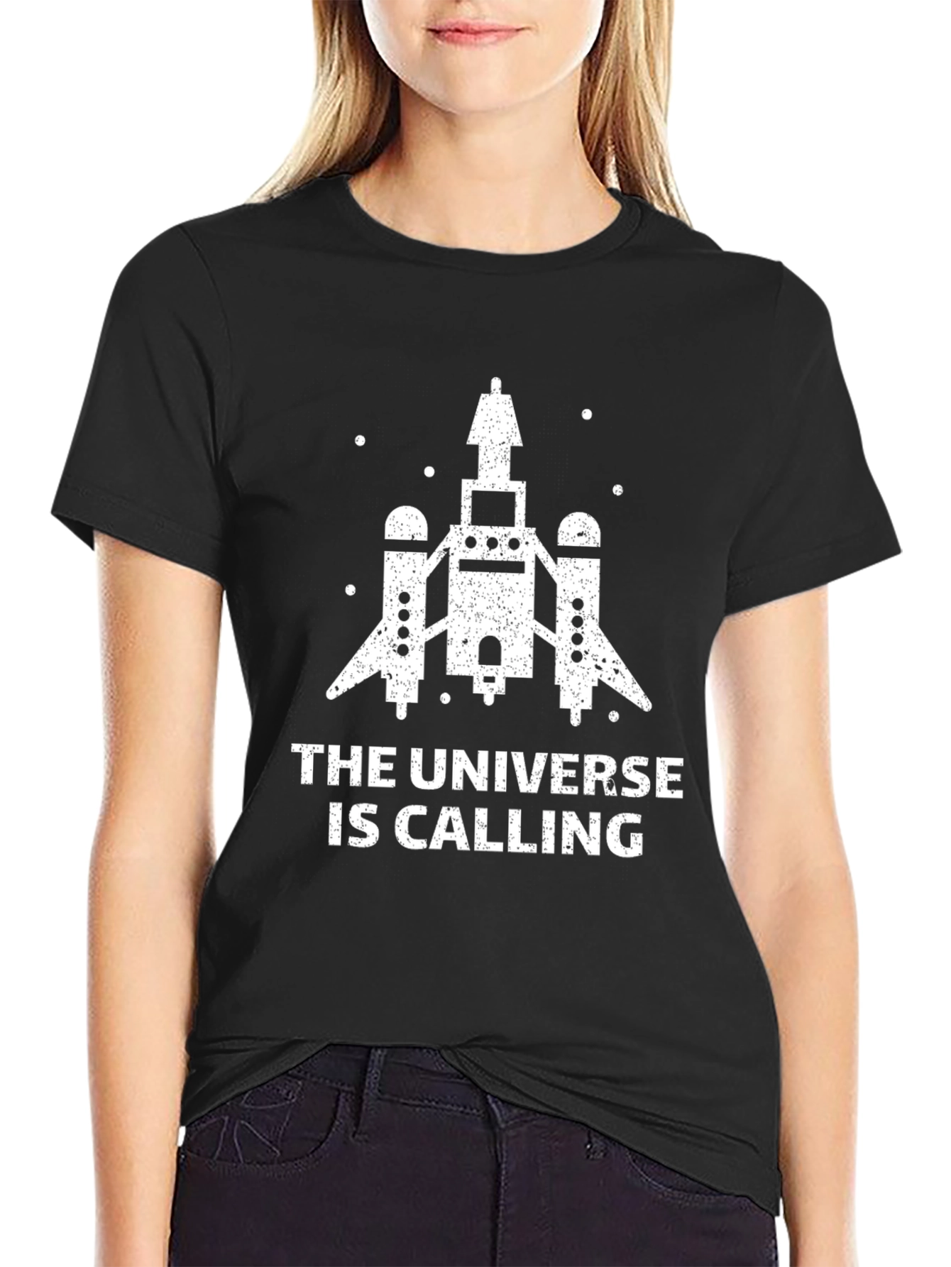 Universe Calling Graphic T-Shirt - Black
