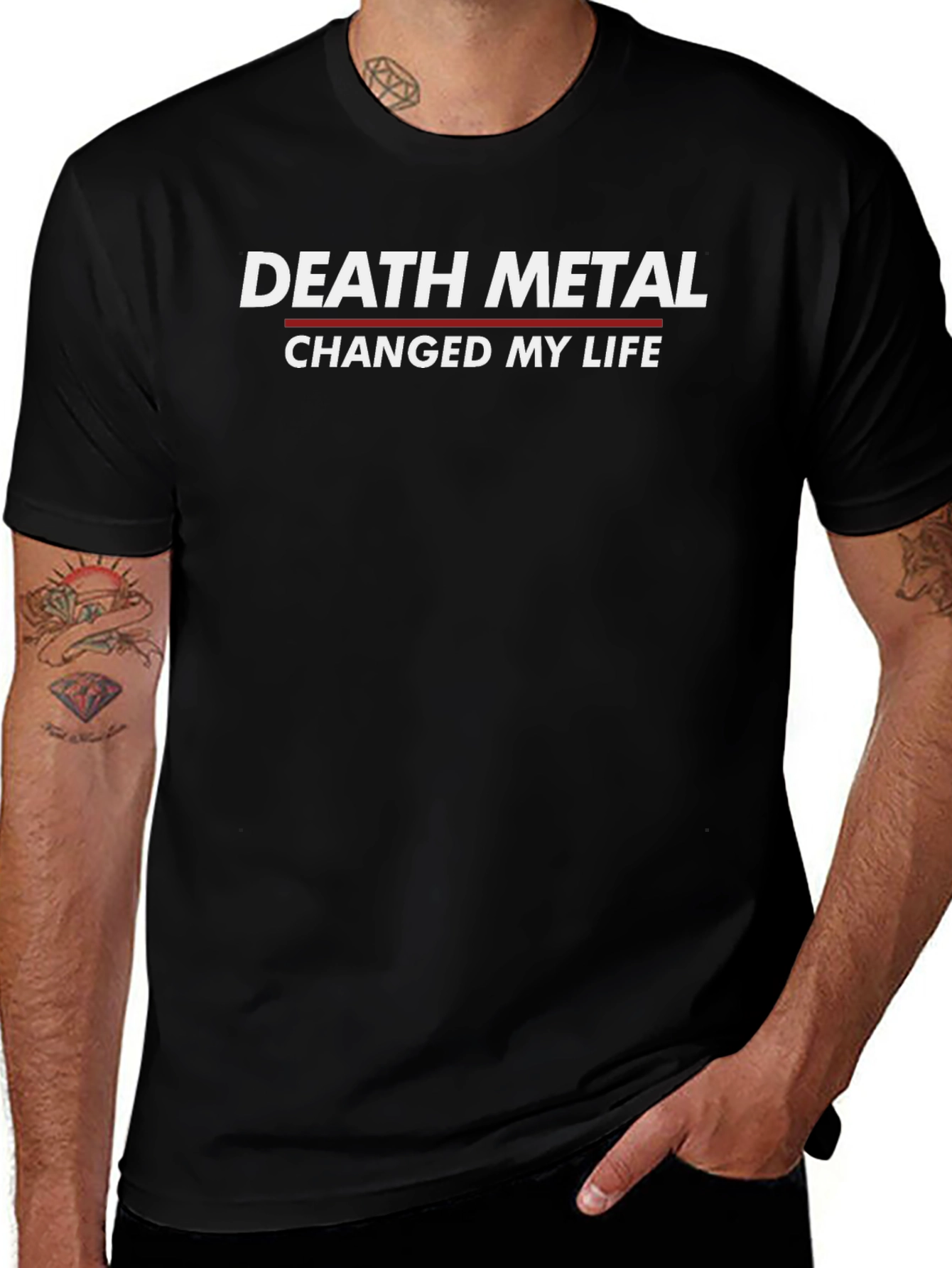 Death Metal Changed My Life Black Graphic T-Shirt
