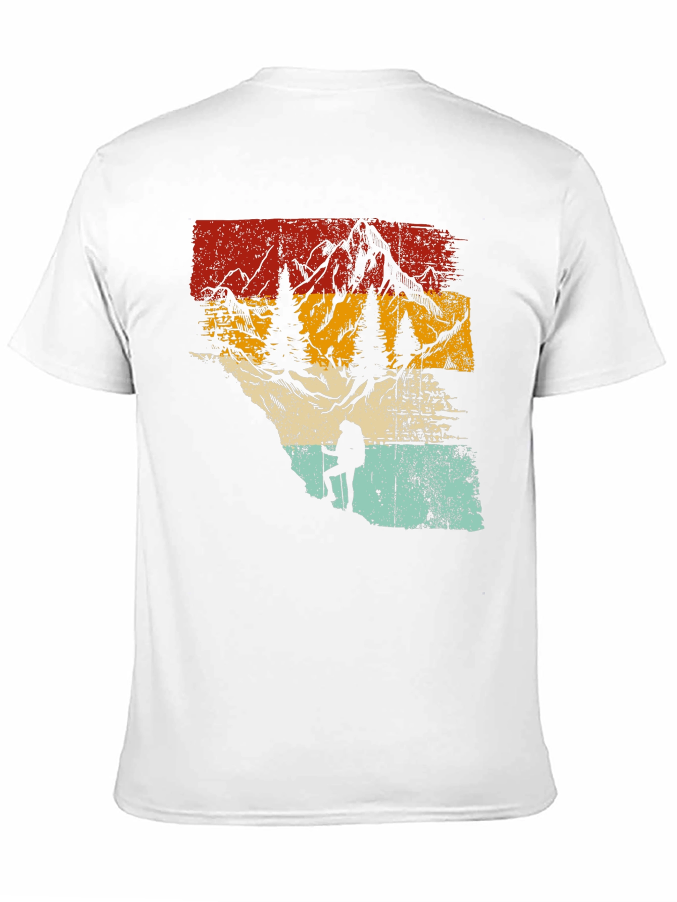 Retro Mountain Hiker Graphic Tee - Nature Adventure Shirt