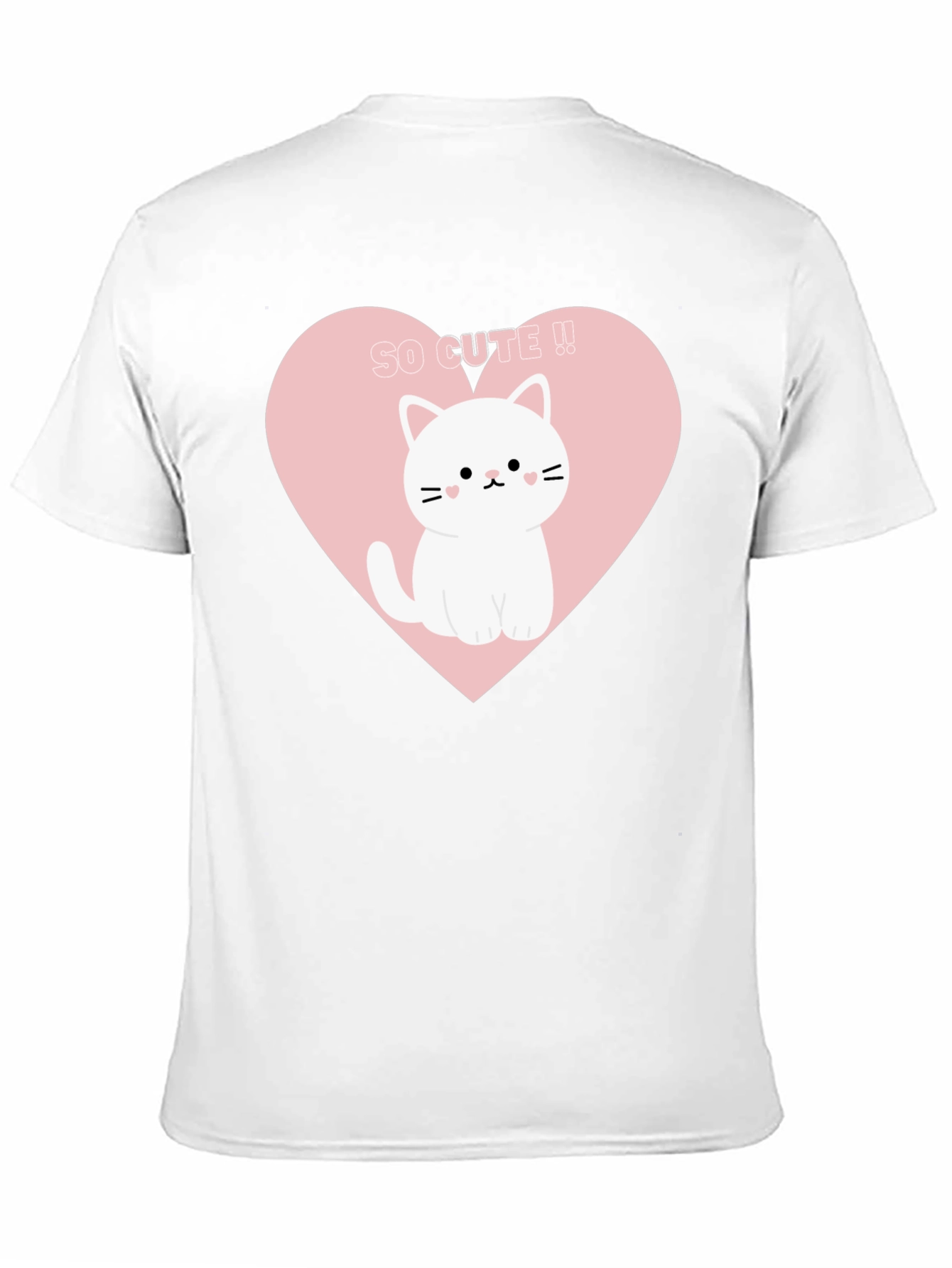 Cute Cat Heart Graphic Tee - Black T-Shirt