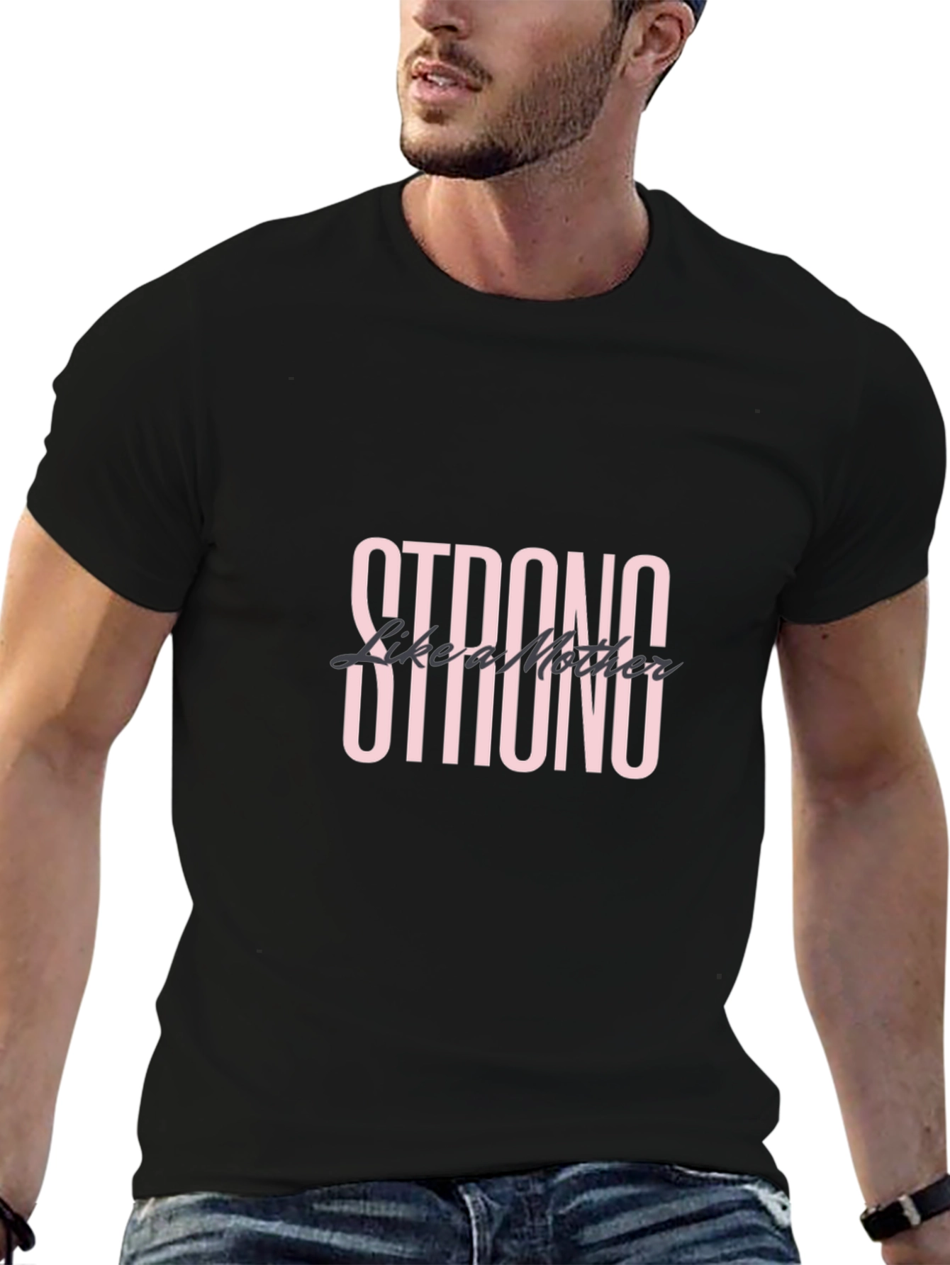 Strong Like a Mother Black Graphic Tee