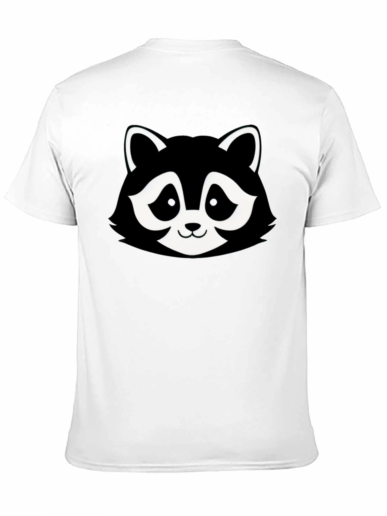 Cartoon Raccoon Graphic T-Shirt - Black