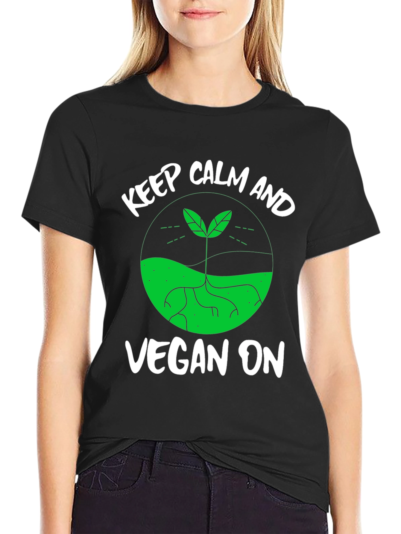 Keep Calm and Vegan On T-Shirt