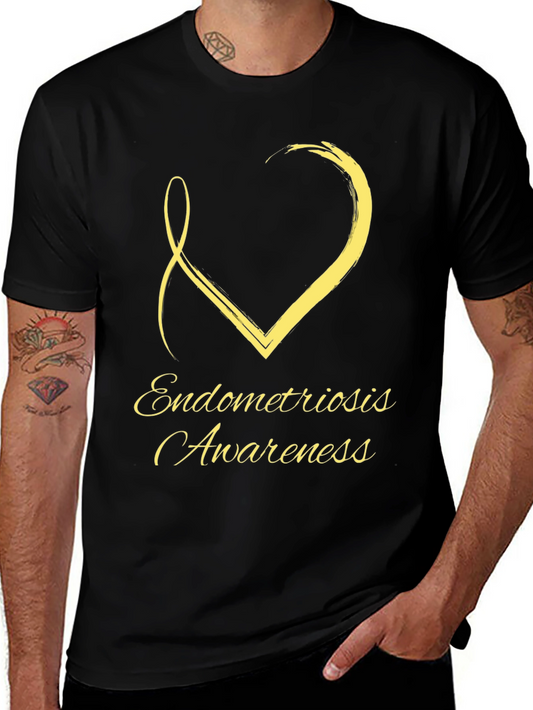 Endometriosis Awareness Ribbon Heart T-Shirt