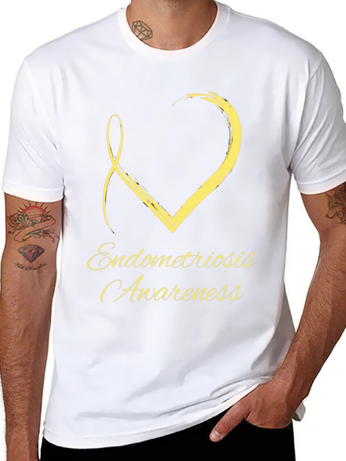 Endometriosis Awareness Ribbon Heart T-Shirt