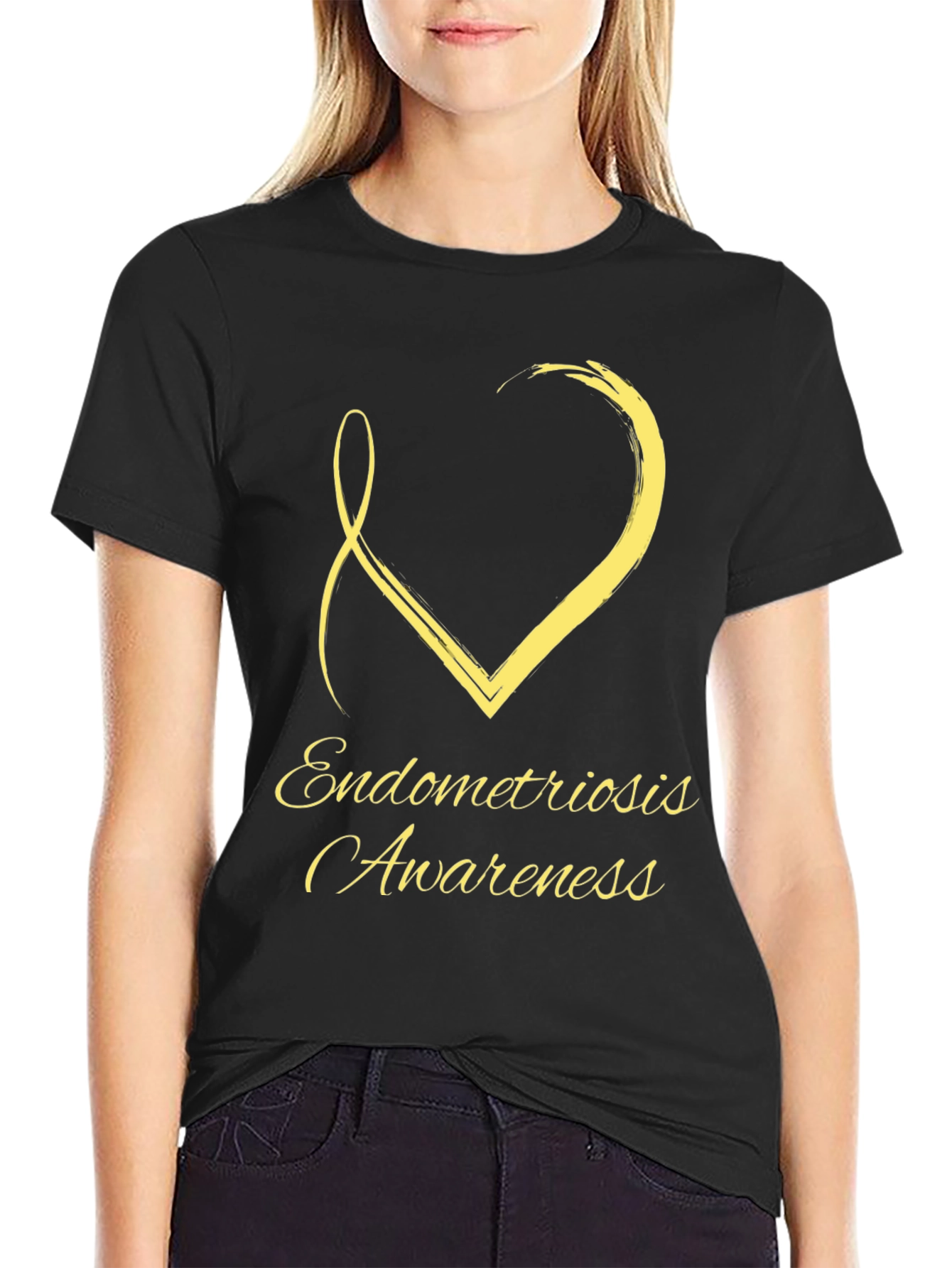 Endometriosis Awareness Ribbon Heart T-Shirt