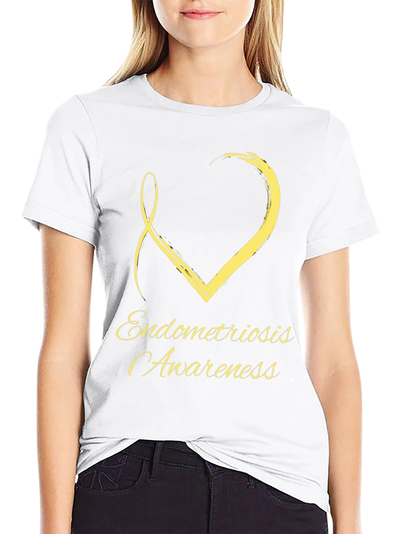Endometriosis Awareness Ribbon Heart T-Shirt