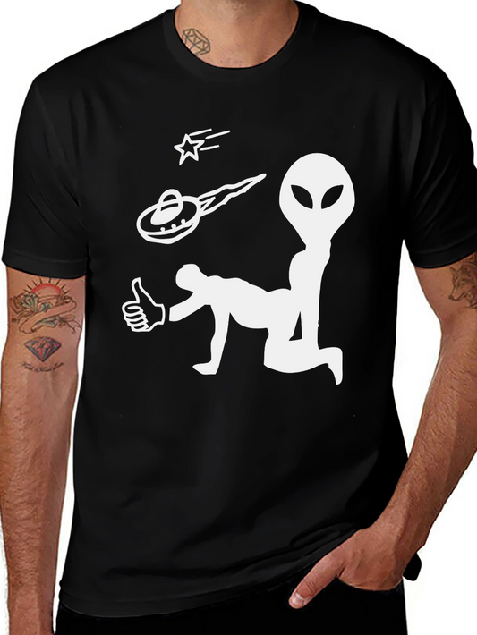 Funny Alien Abduction Graphic Tee - Black Humor T-Shirt