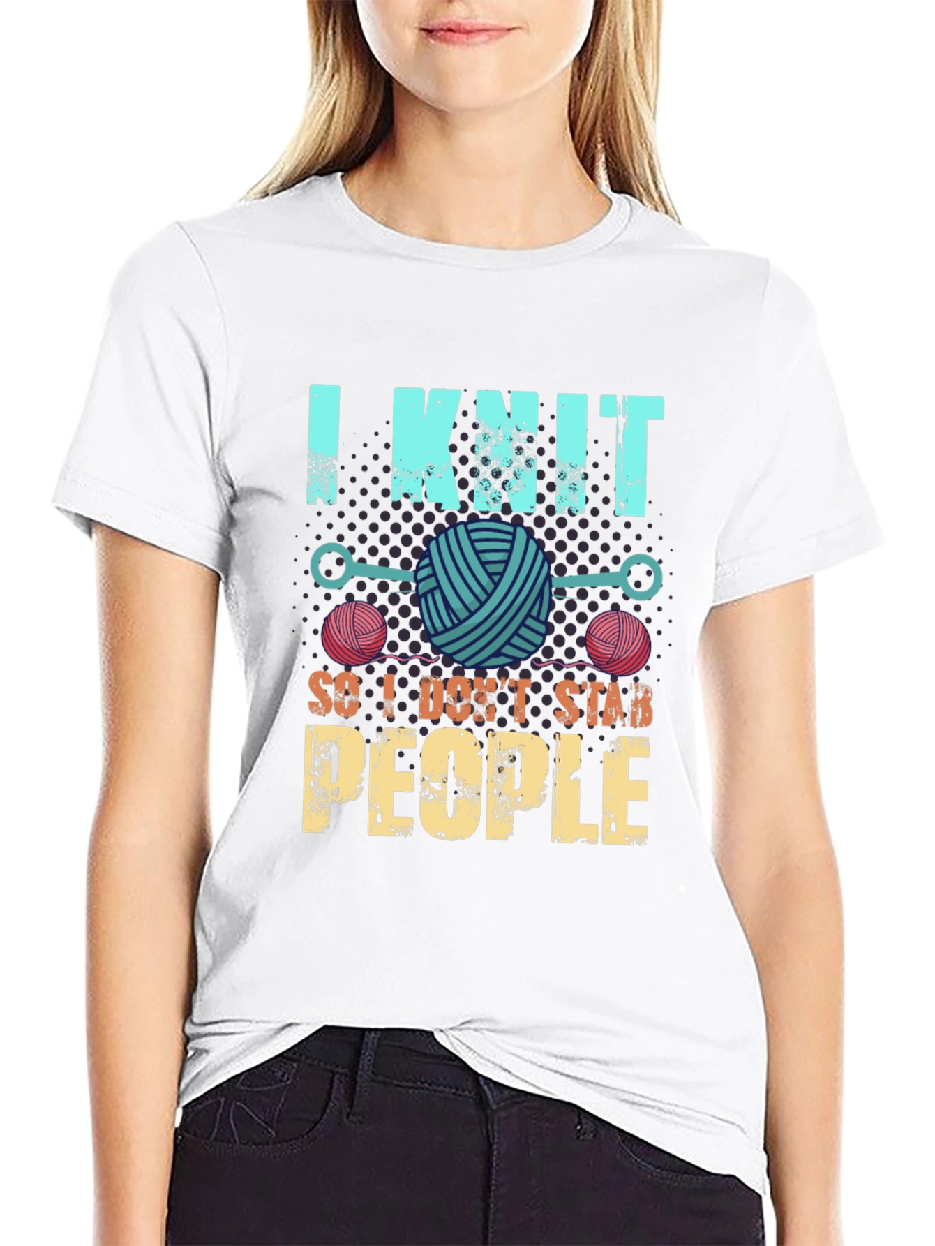 I Knit So I Dont Stab People T-Shirt