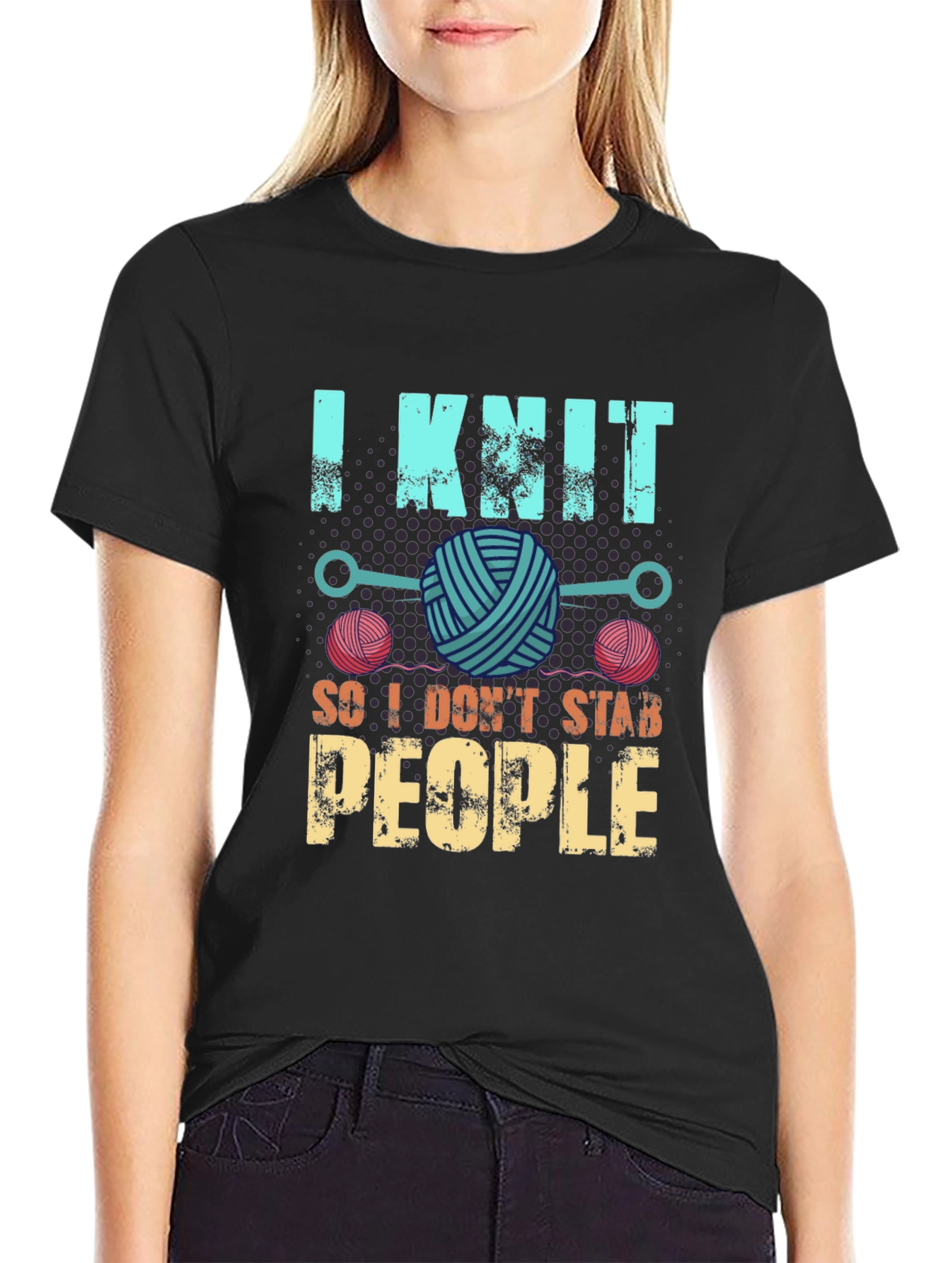 I Knit So I Dont Stab People T-Shirt