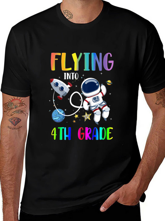 Flying Into 4th Grade T-Shirt Space Theme