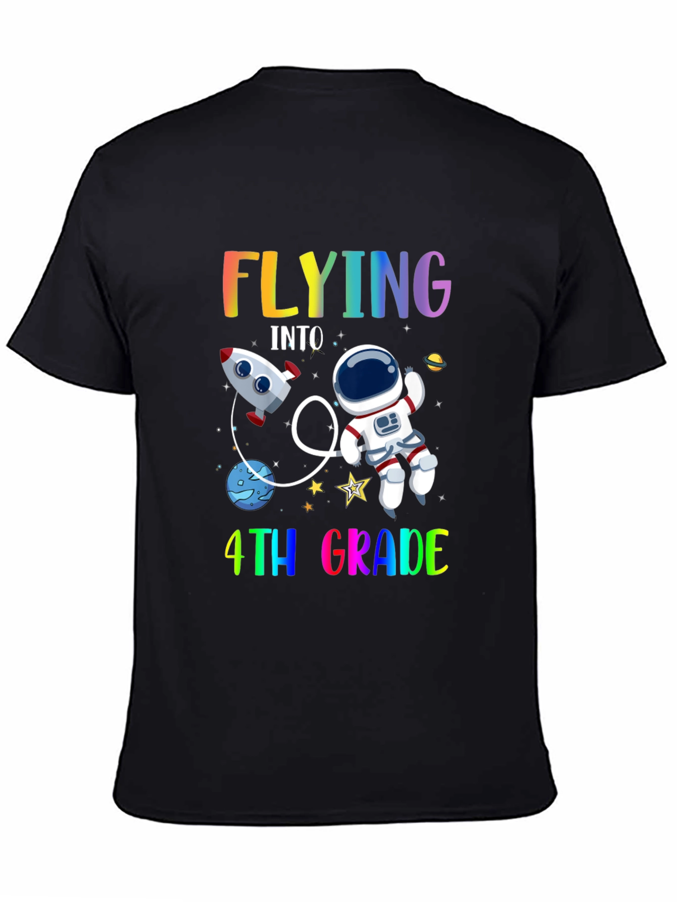 Flying Into 4th Grade T-Shirt Space Theme
