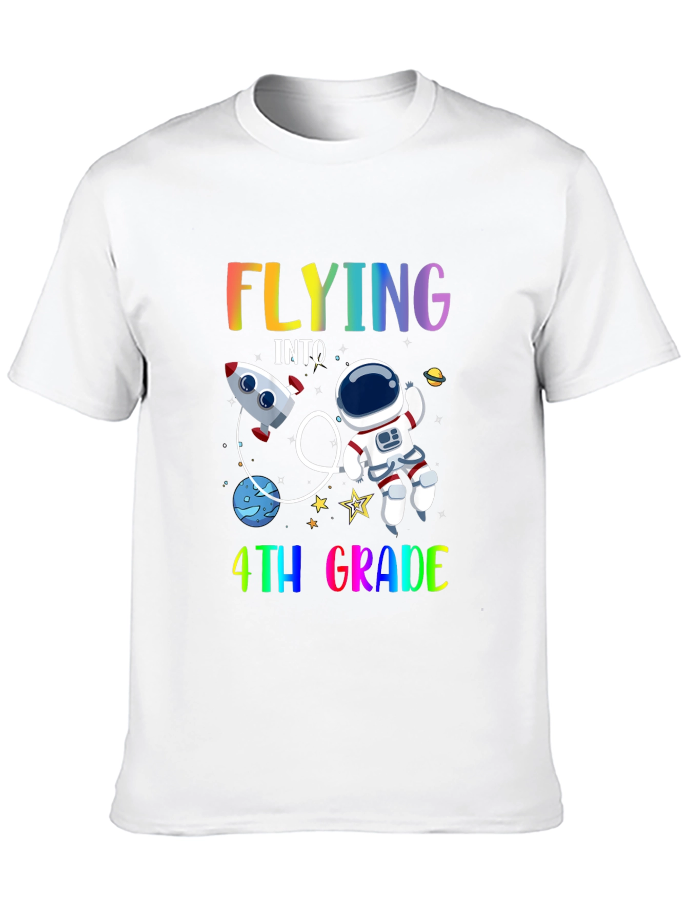 Flying Into 4th Grade T-Shirt Space Theme