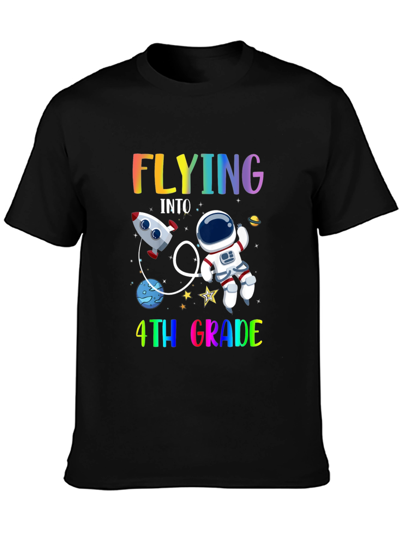Flying Into 4th Grade T-Shirt Space Theme