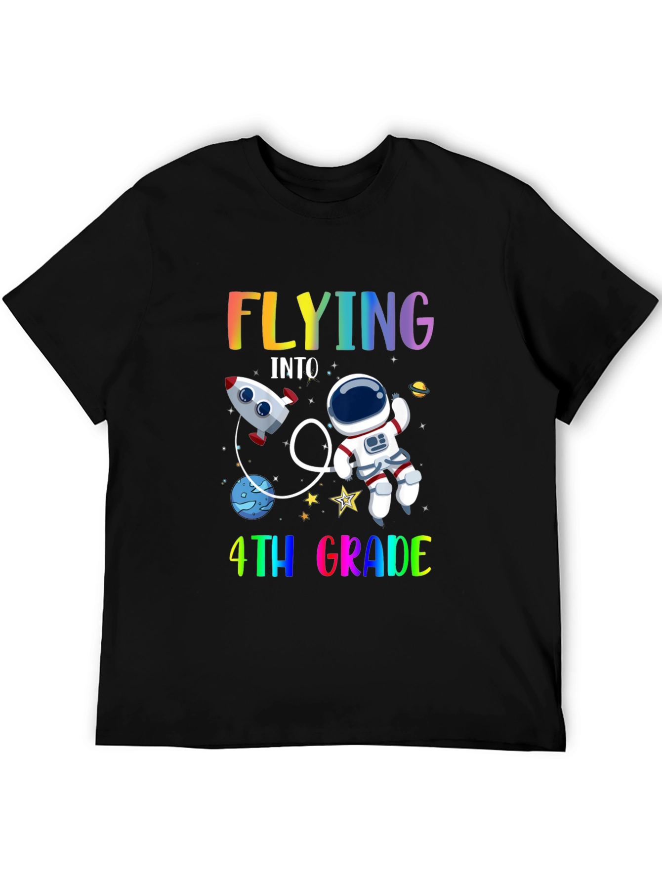 Flying Into 4th Grade T-Shirt Space Theme