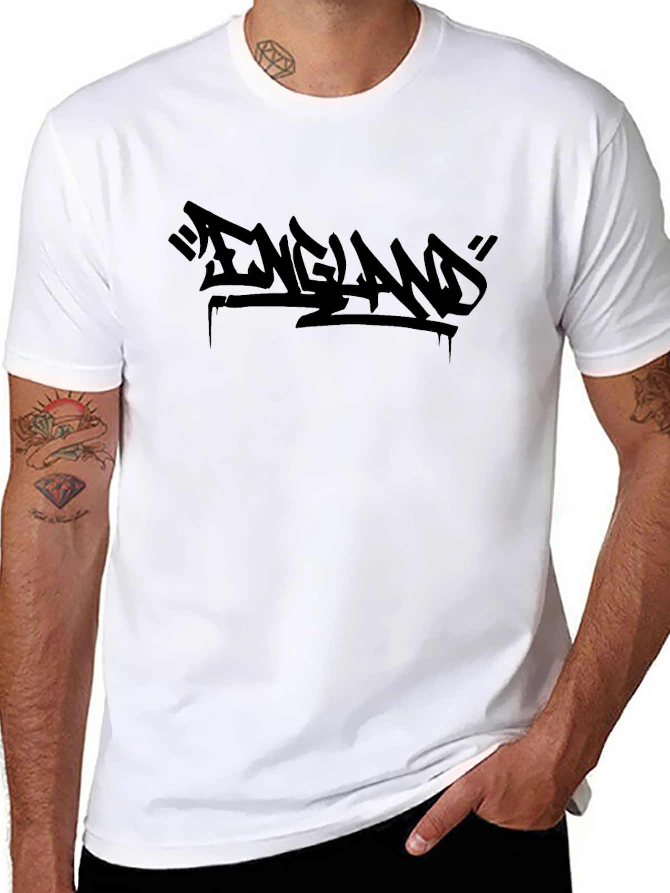 England Graffiti Style T-Shirt - Cool Urban Fashion