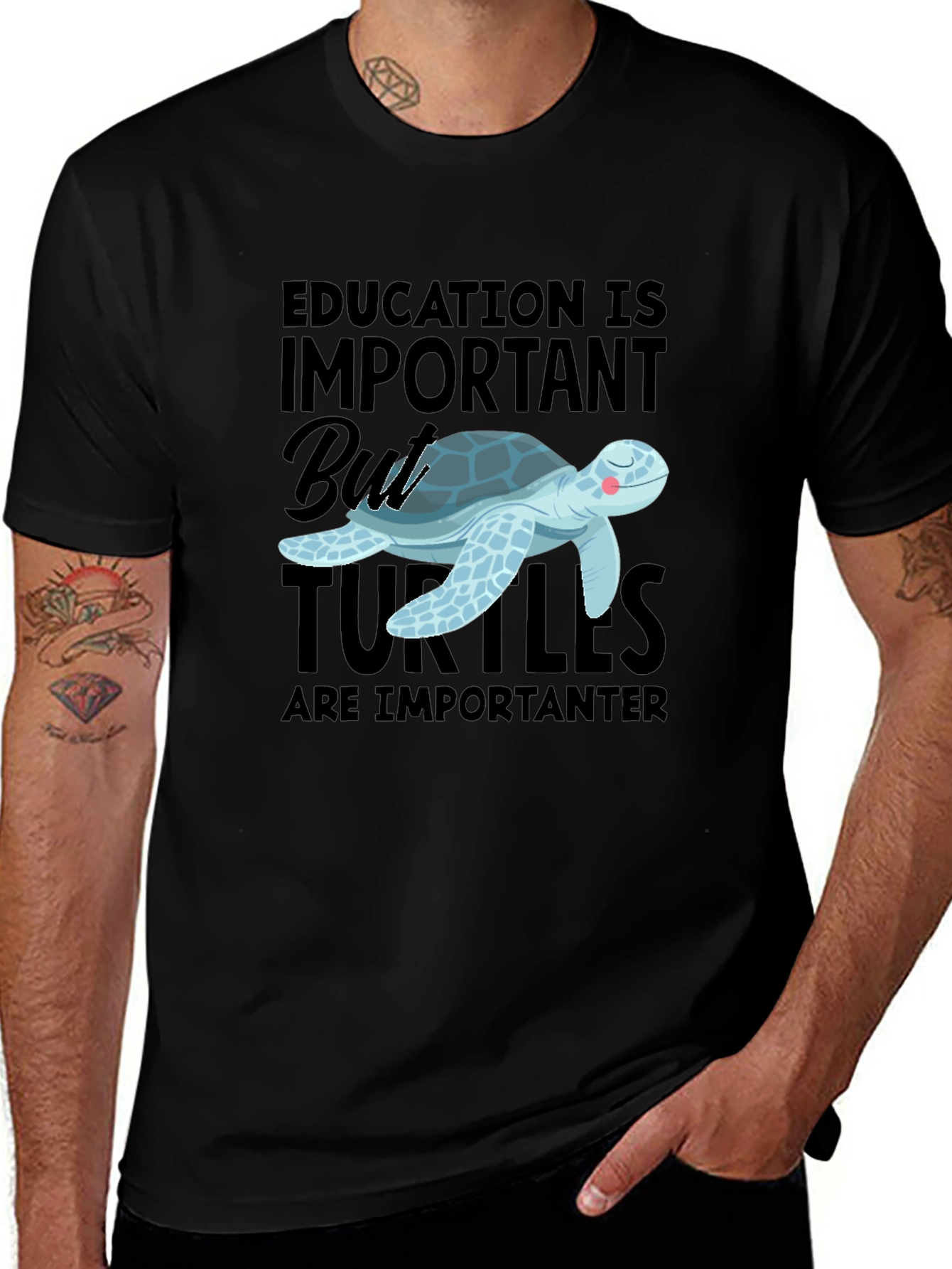 Education Important But Turtles Are Importanter T-Shirt