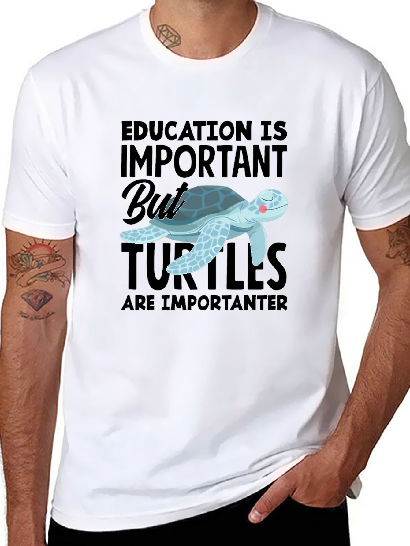 Education Important But Turtles Are Importanter T-Shirt
