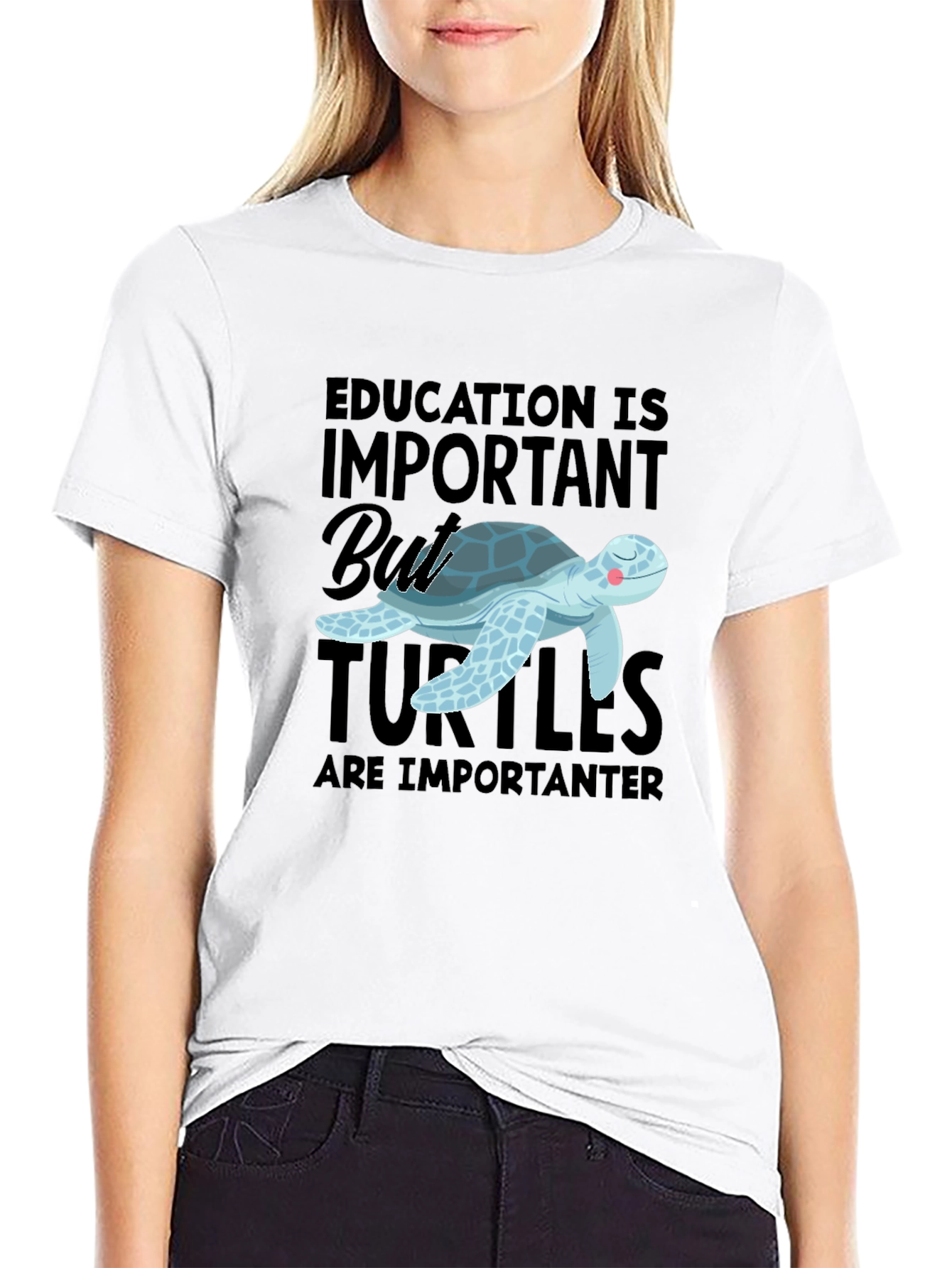 Education Important But Turtles Are Importanter T-Shirt