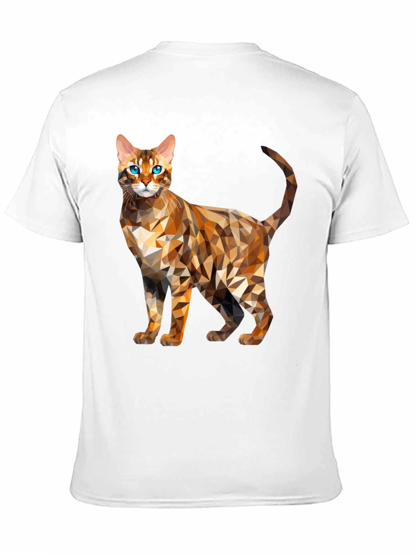 Geometric Bengal Cat Graphic Tee - Modern Stylish Design