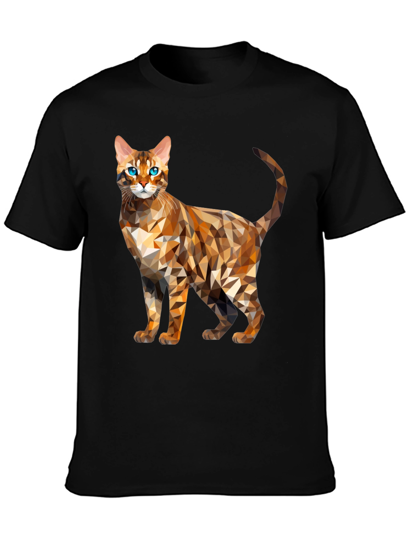 Geometric Bengal Cat Graphic Tee - Modern Stylish Design