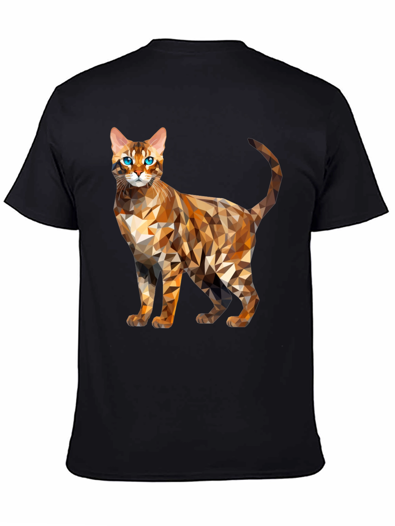 Geometric Bengal Cat Graphic Tee - Modern Stylish Design