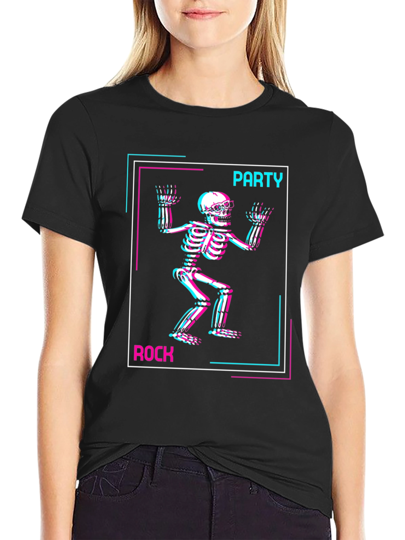 Party Rock Skeleton Graphic T-Shirt