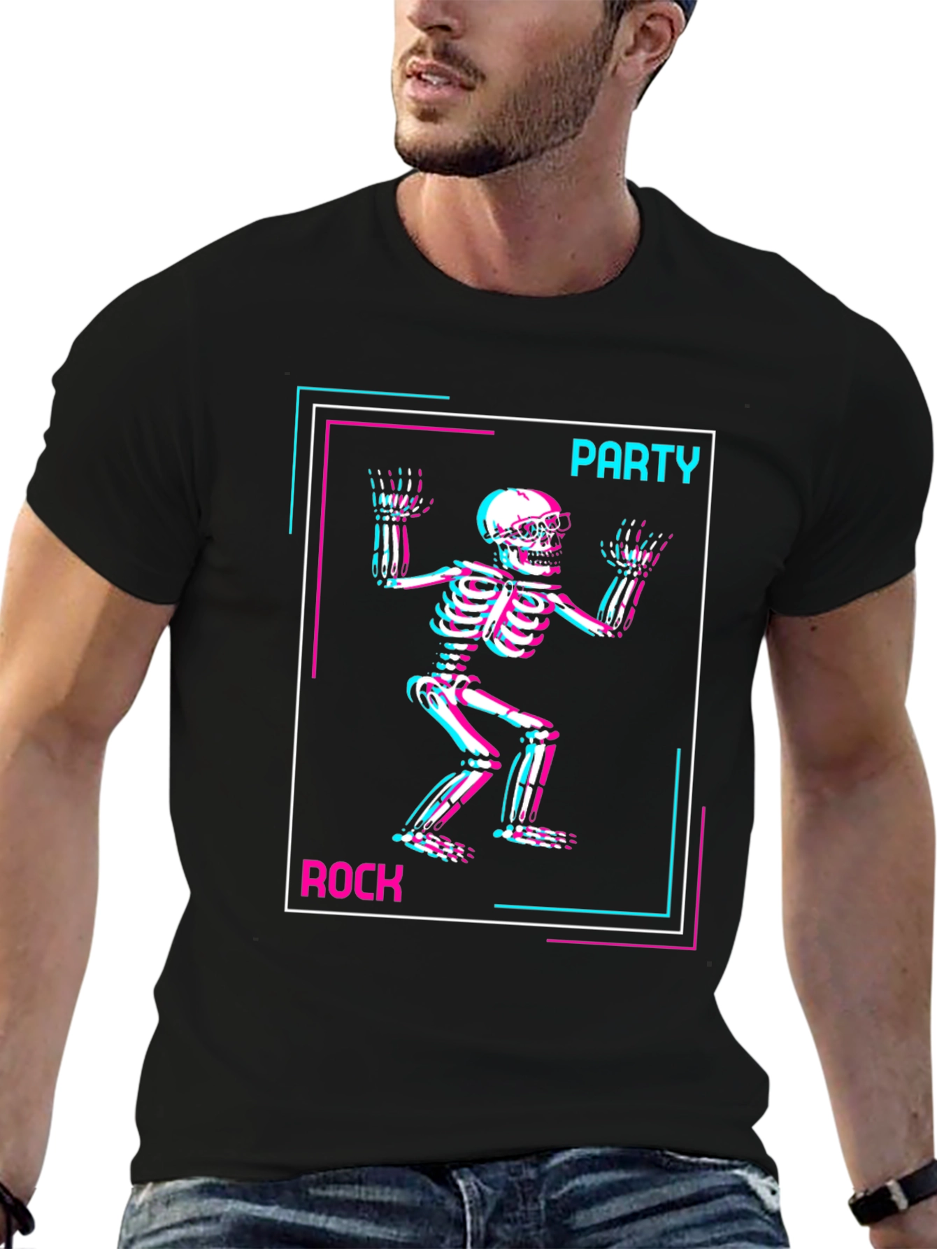 Party Rock Skeleton Graphic T-Shirt