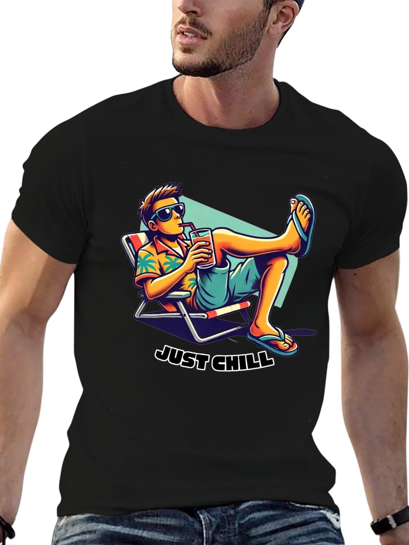 Just Chill T-Shirt: Relaxed Beach Vibe