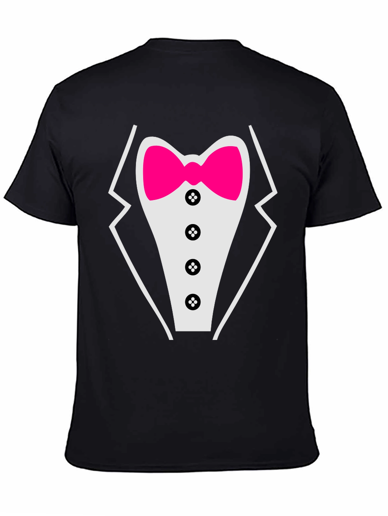 Tuxedo T-Shirt with Pink Bow Tie