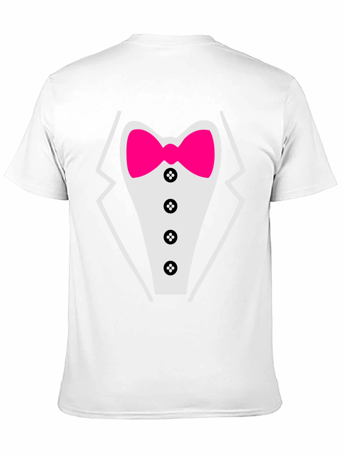 Tuxedo T-Shirt with Pink Bow Tie
