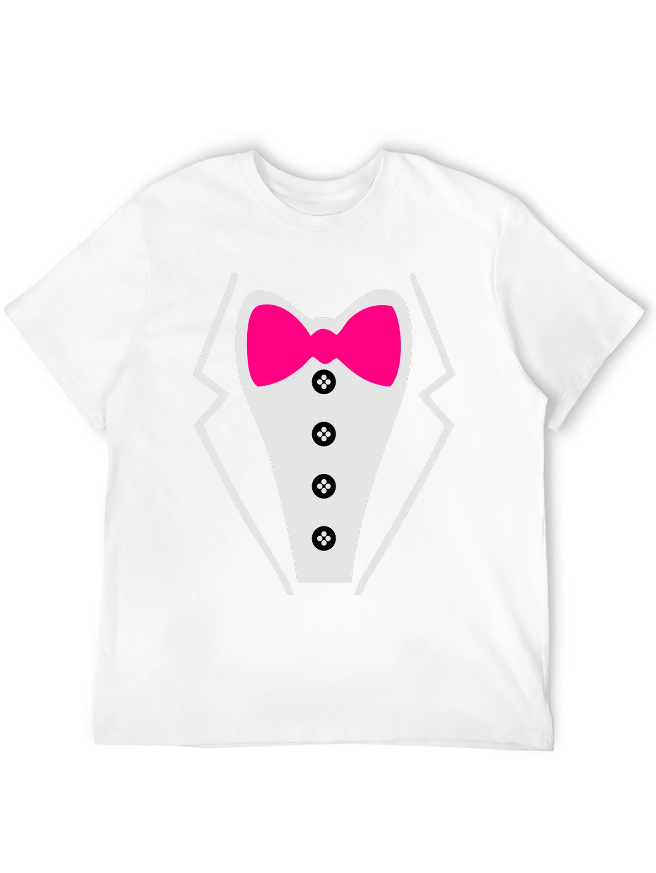 Tuxedo T-Shirt with Pink Bow Tie