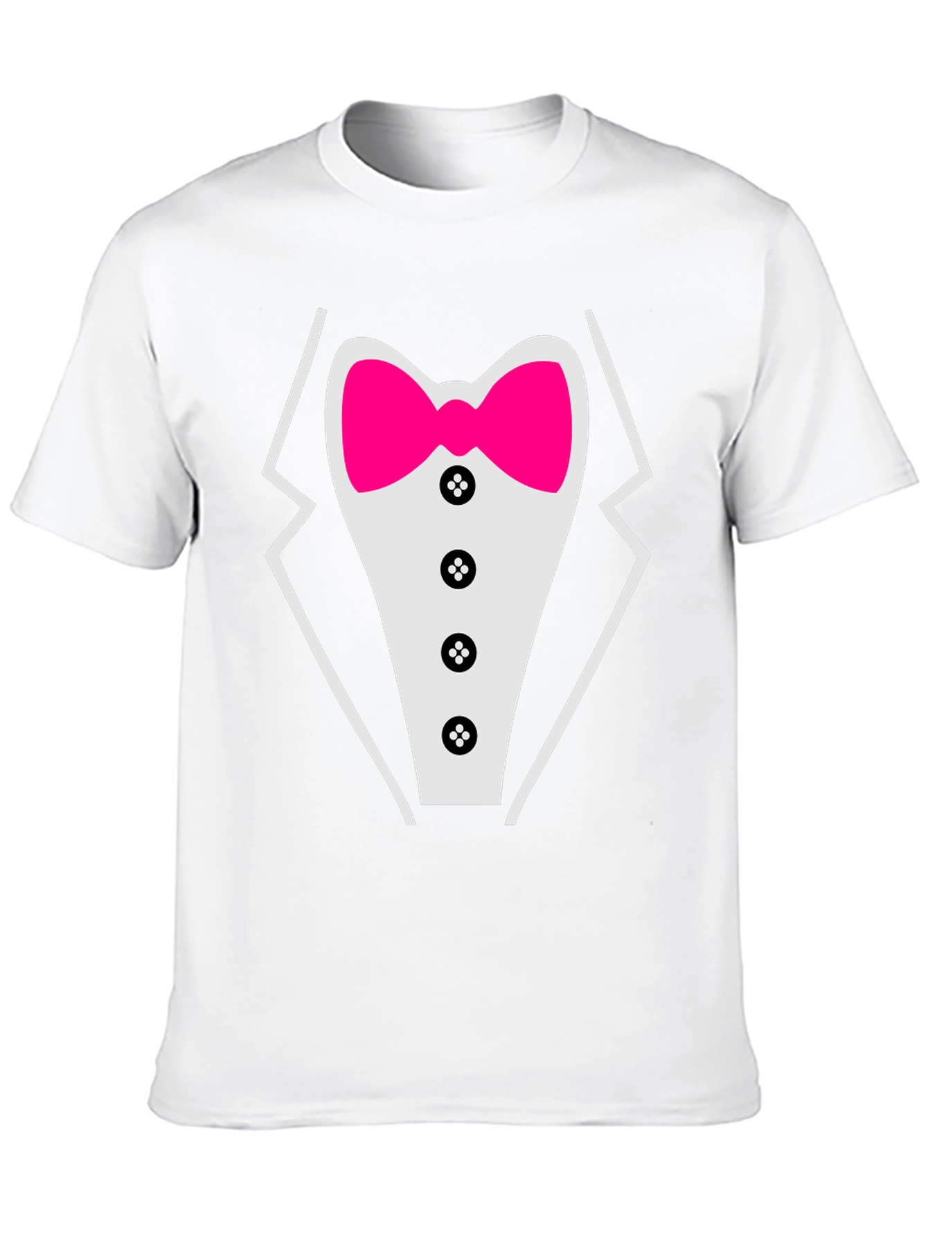 Tuxedo T-Shirt with Pink Bow Tie