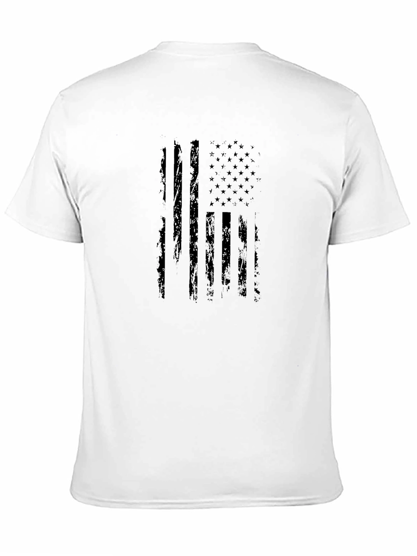 Distressed American Flag Graphic Tee - Black