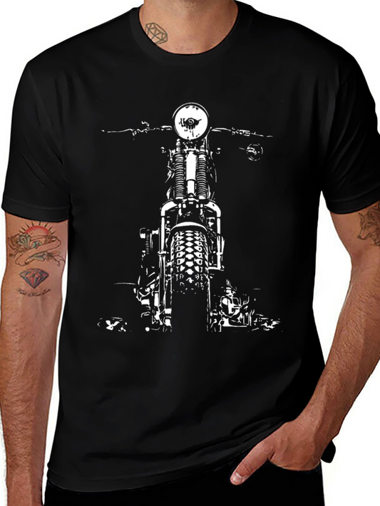 Vintage Motorcycle Graphic T-Shirt - Black