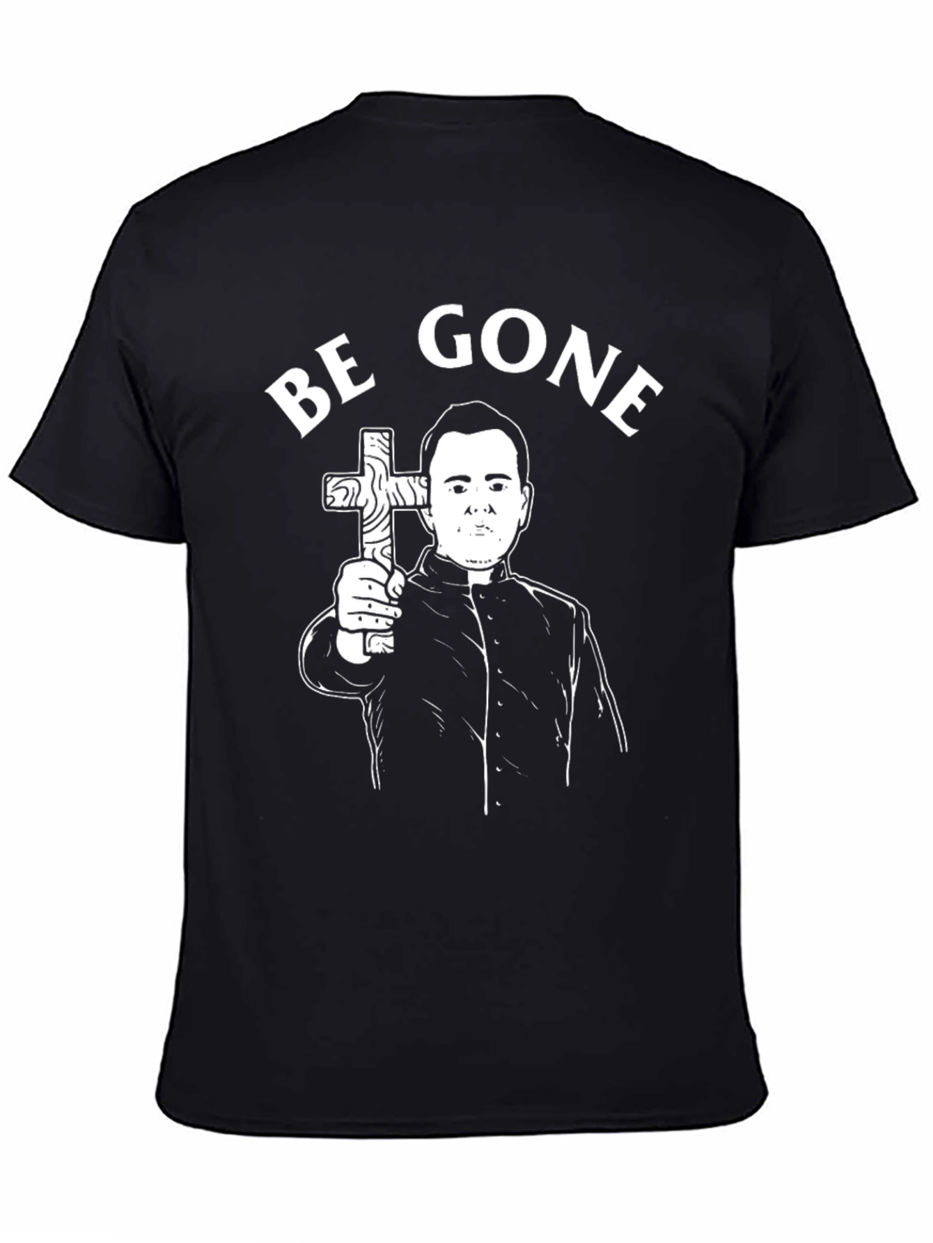 Be Gone Graphic Tee - Exorcist Inspired Shirt