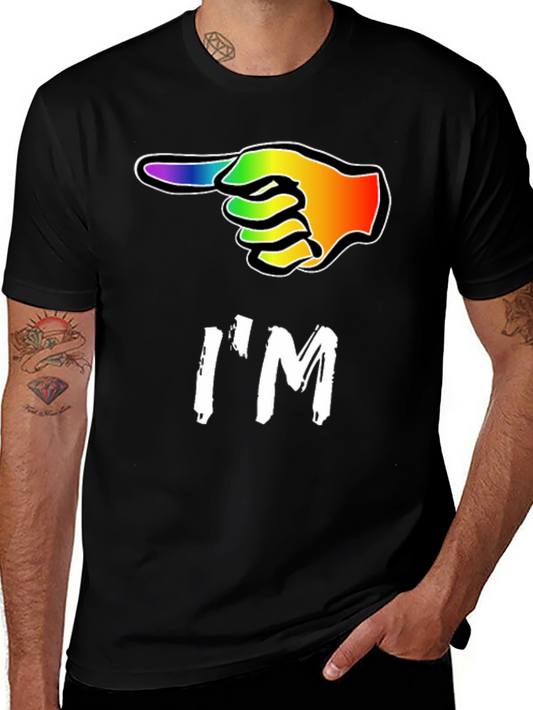 Im With LGBT Pointing Rainbow Hand T-Shirt