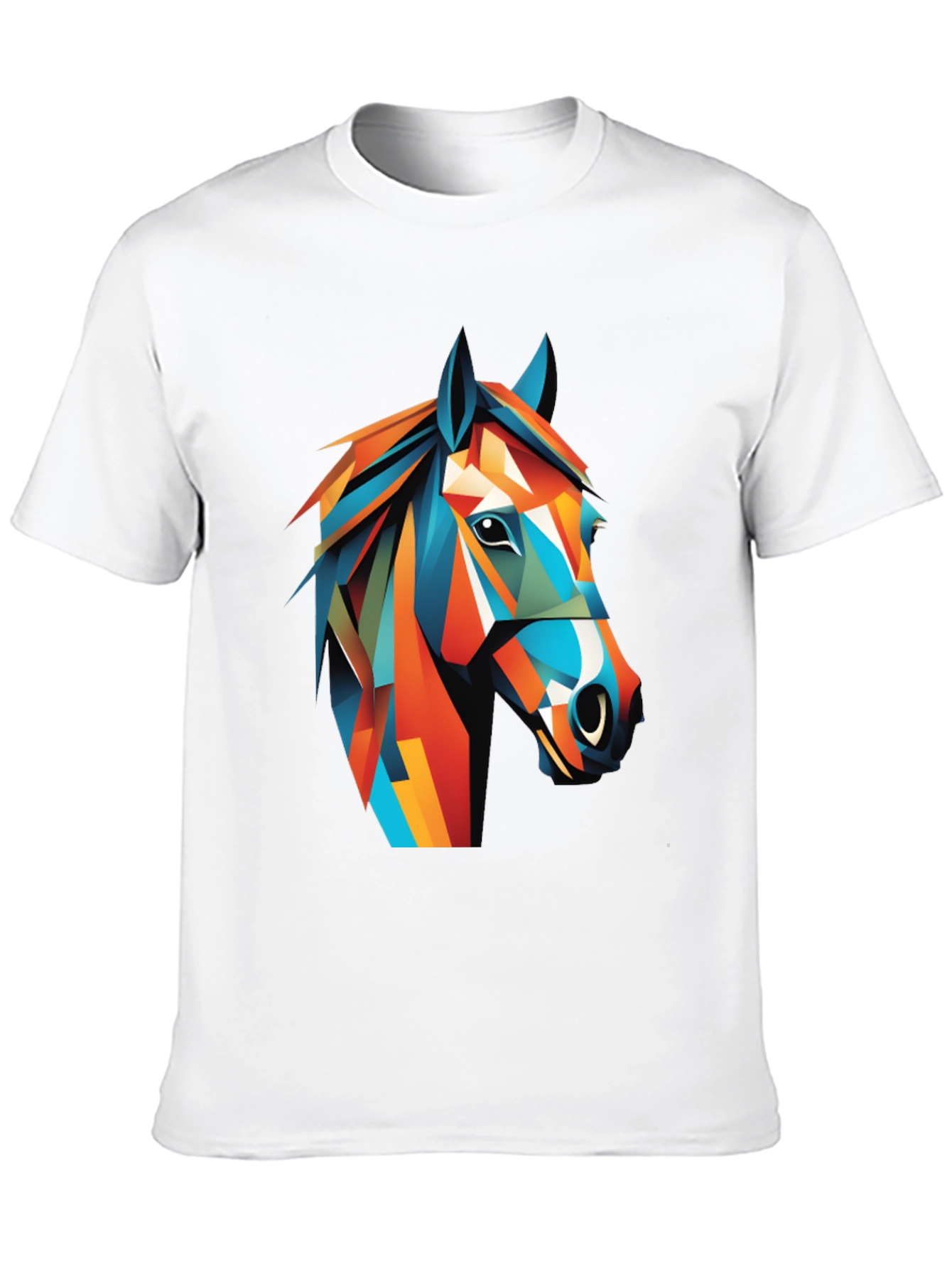 Geometric Horse Graphic Tee - Mens Black T-Shirt