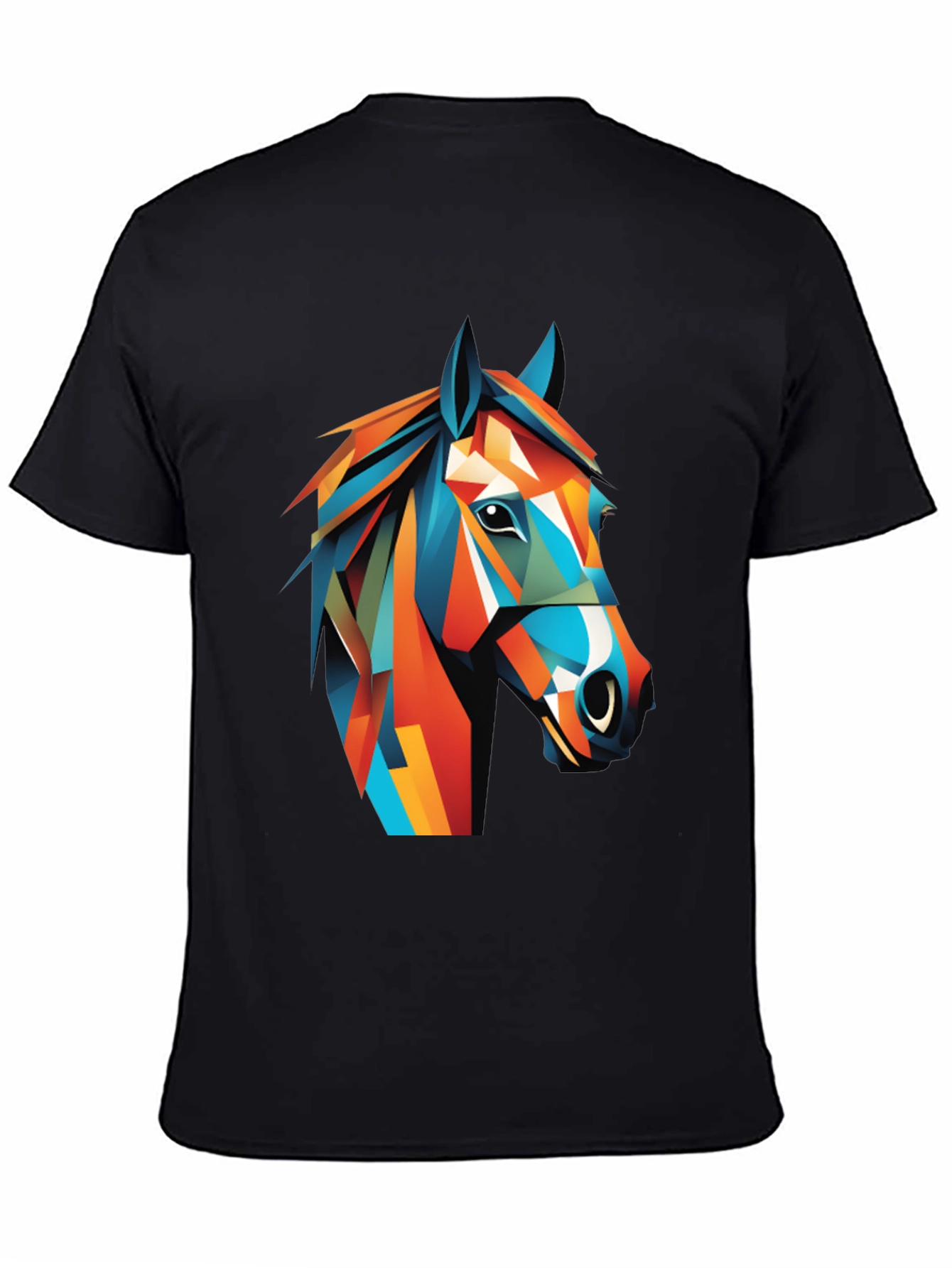 Geometric Horse Graphic Tee - Mens Black T-Shirt