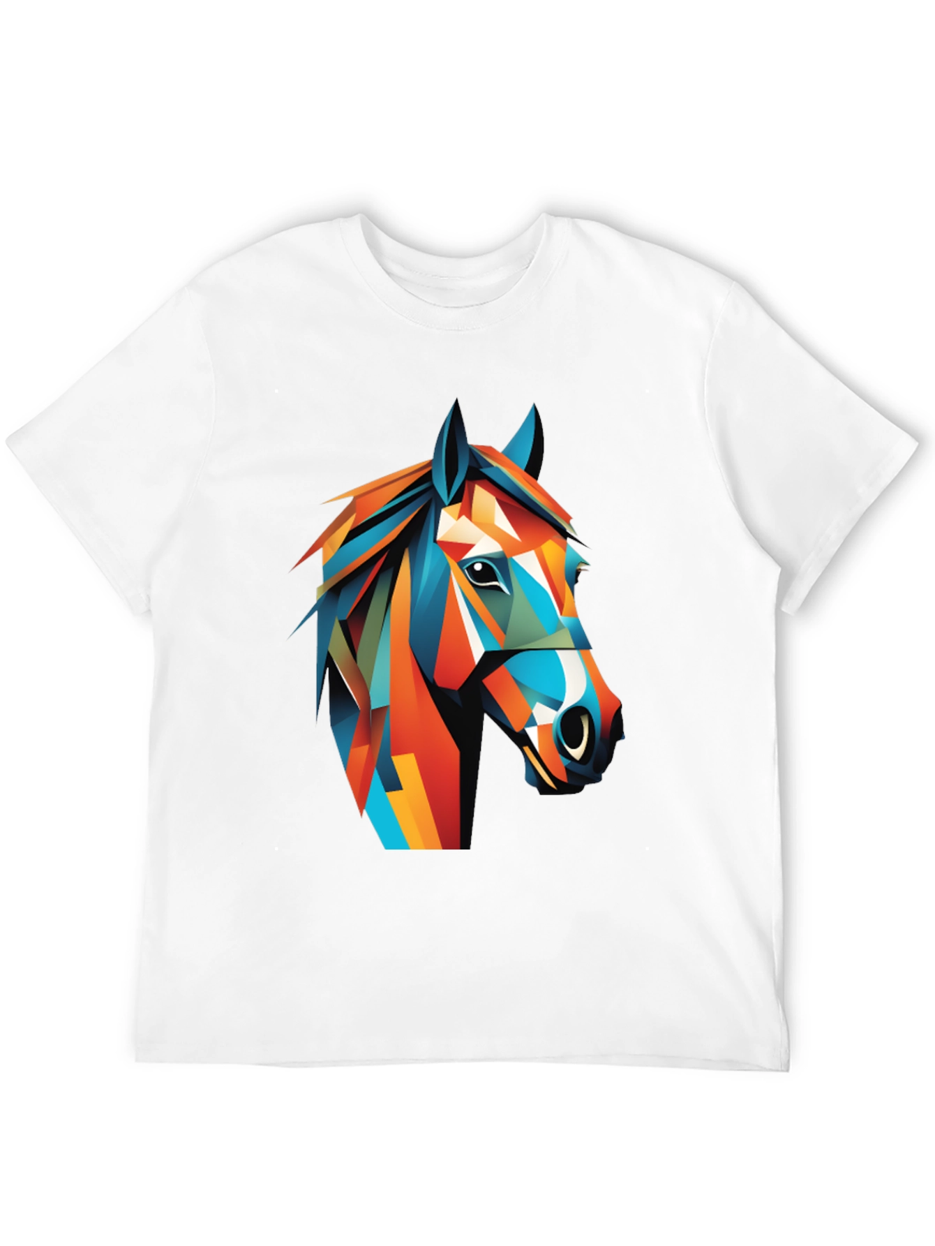 Geometric Horse Graphic Tee - Mens Black T-Shirt