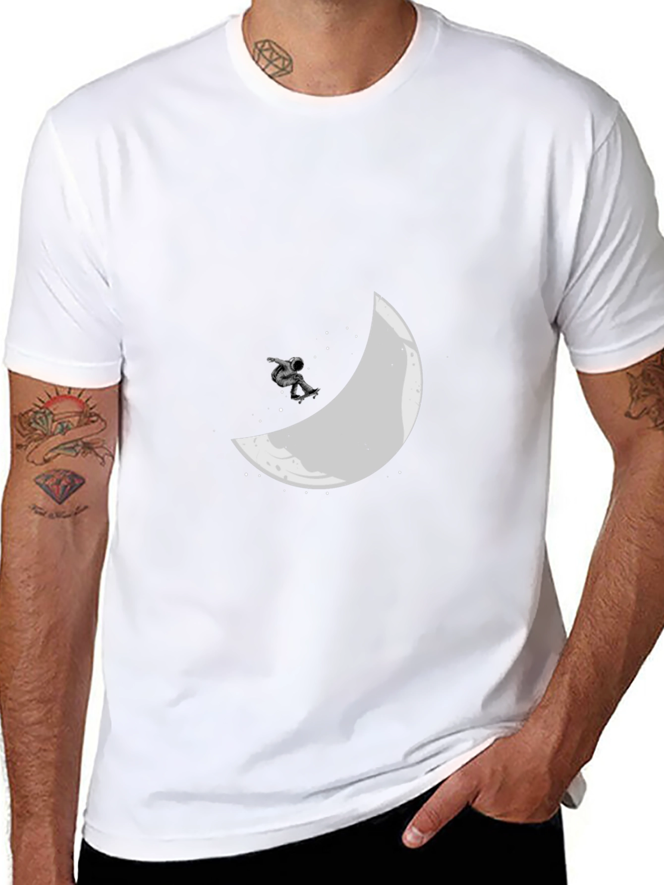 Astronaut Moon Skateboard T-Shirt