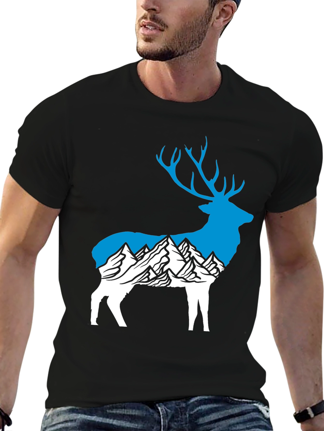 Deer Mountain Graphic T-Shirt - Black