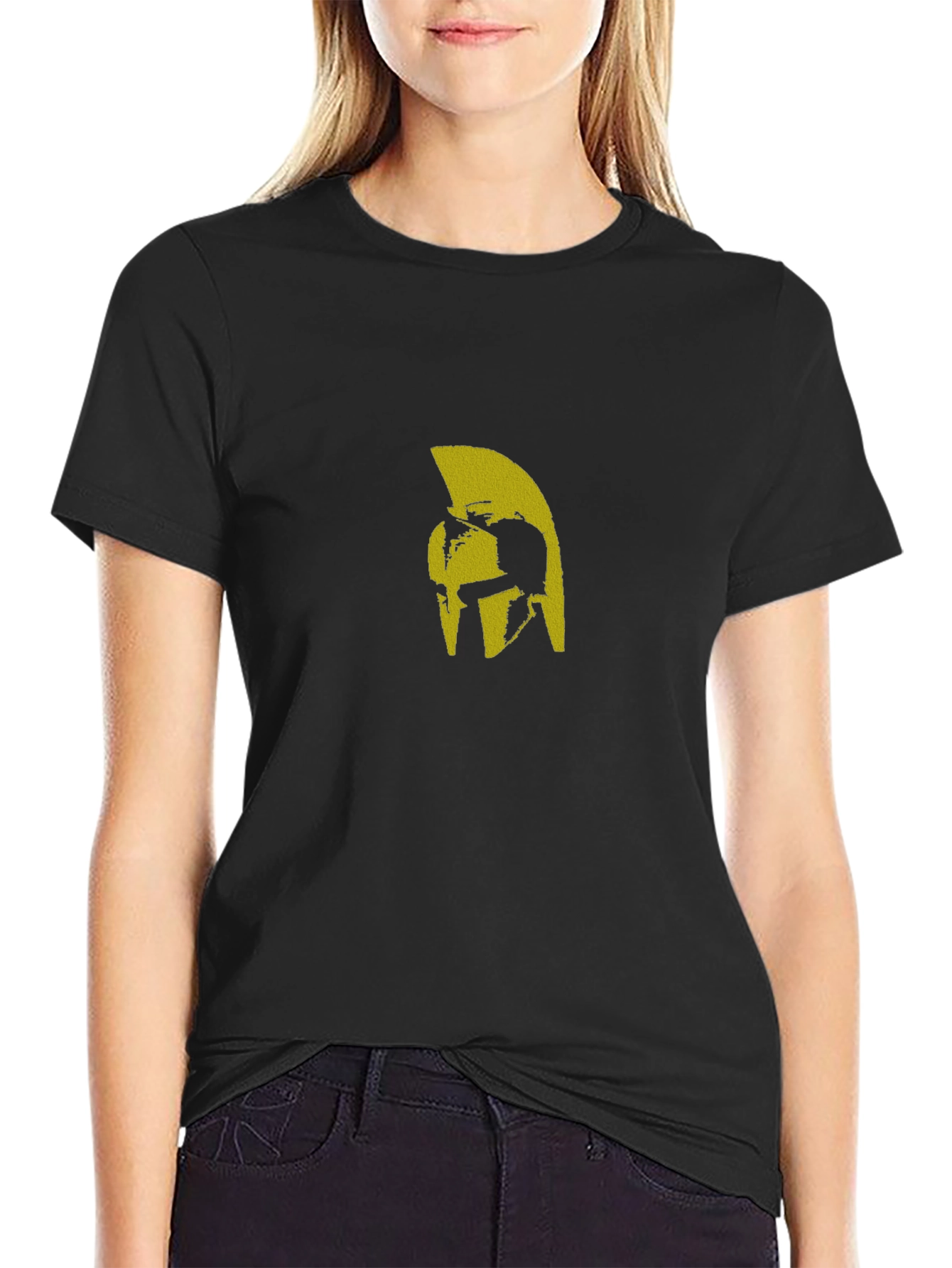 Spartan Helmet Graphic T-Shirt - Black
