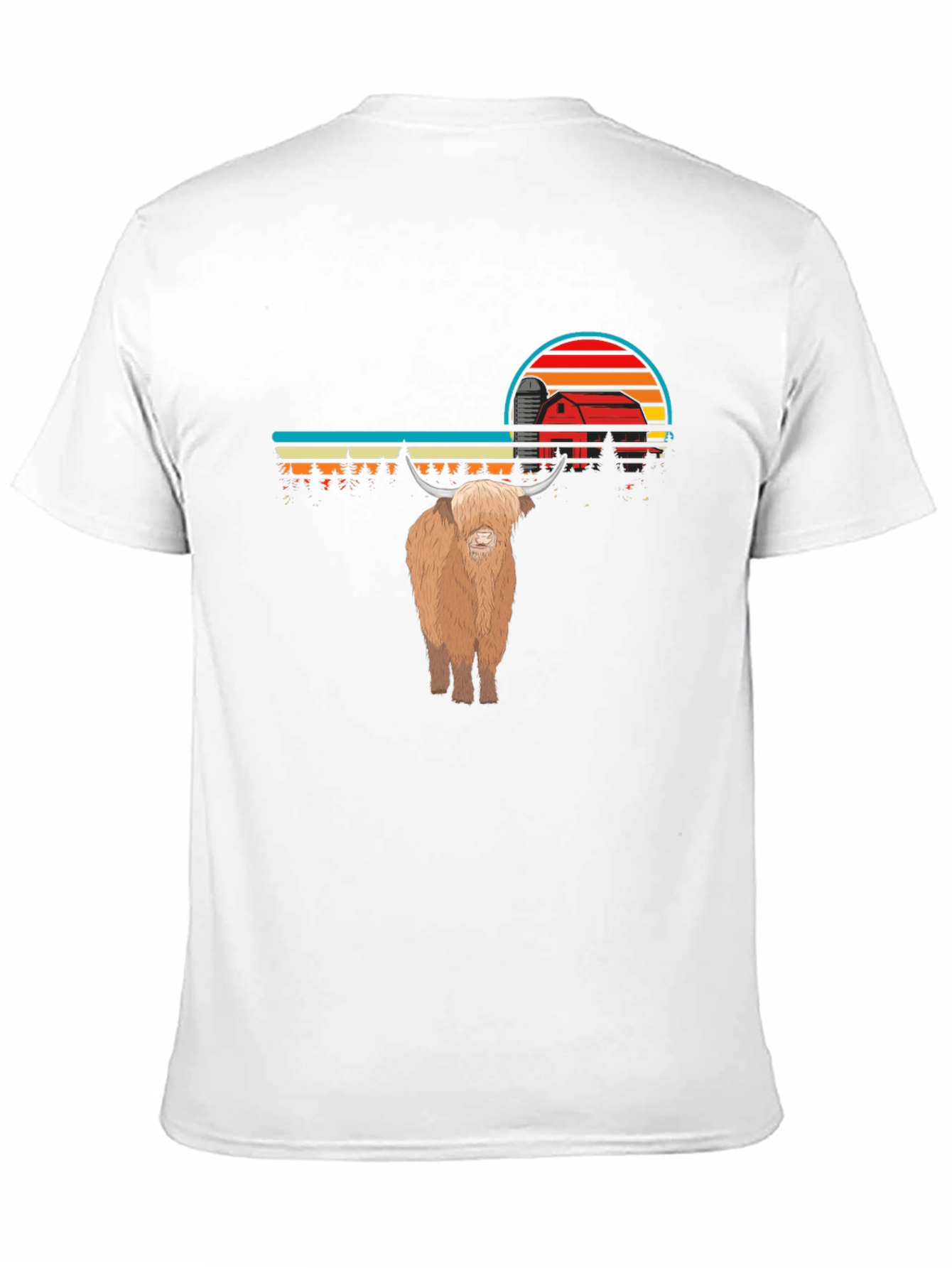 Highland Cow Sunset Graphic Tee